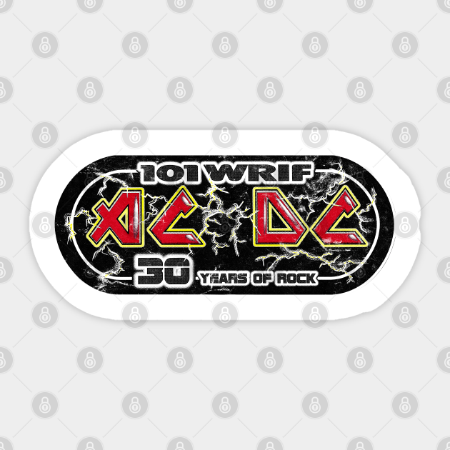 101 WRIF ACDC Detroit Radio Station Radio Station Sticker TeePublic